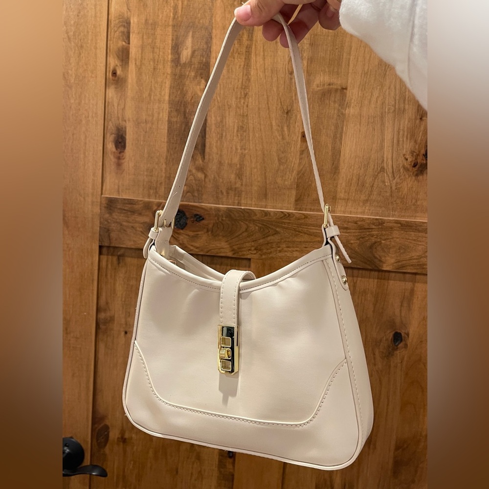 SHEIN White Purse With Gold Hardware